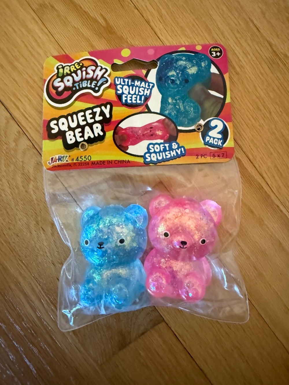 Jaru Soft Squishy Squeezy Bear Squeeze Ball 2 Pack Pink | Blue